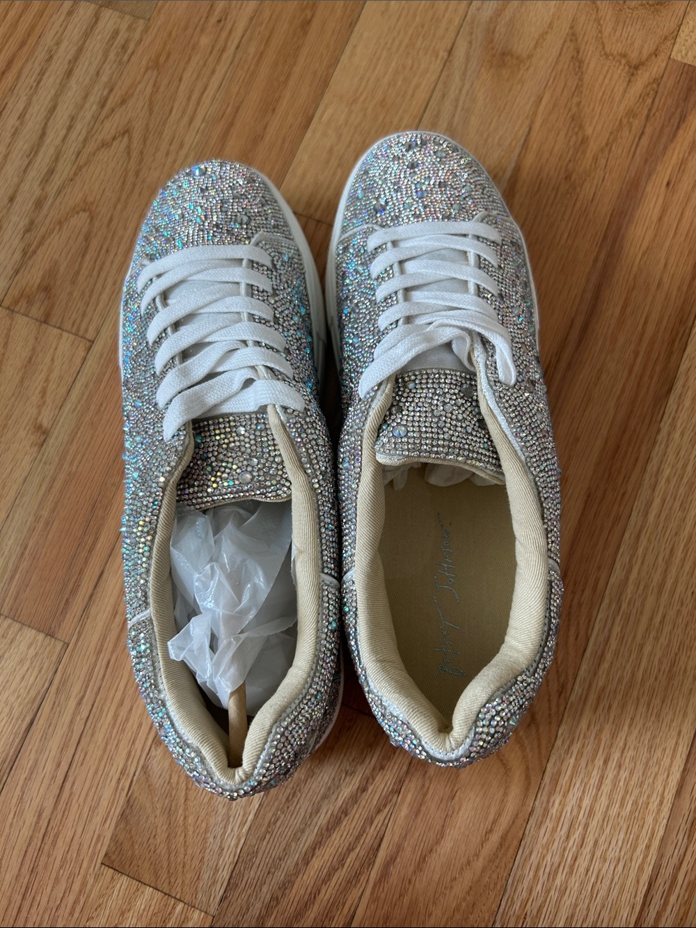 Women's Sparkle Sneakers - Betsey Johnson - never worn - size 9.5 - Picture 3 of 4